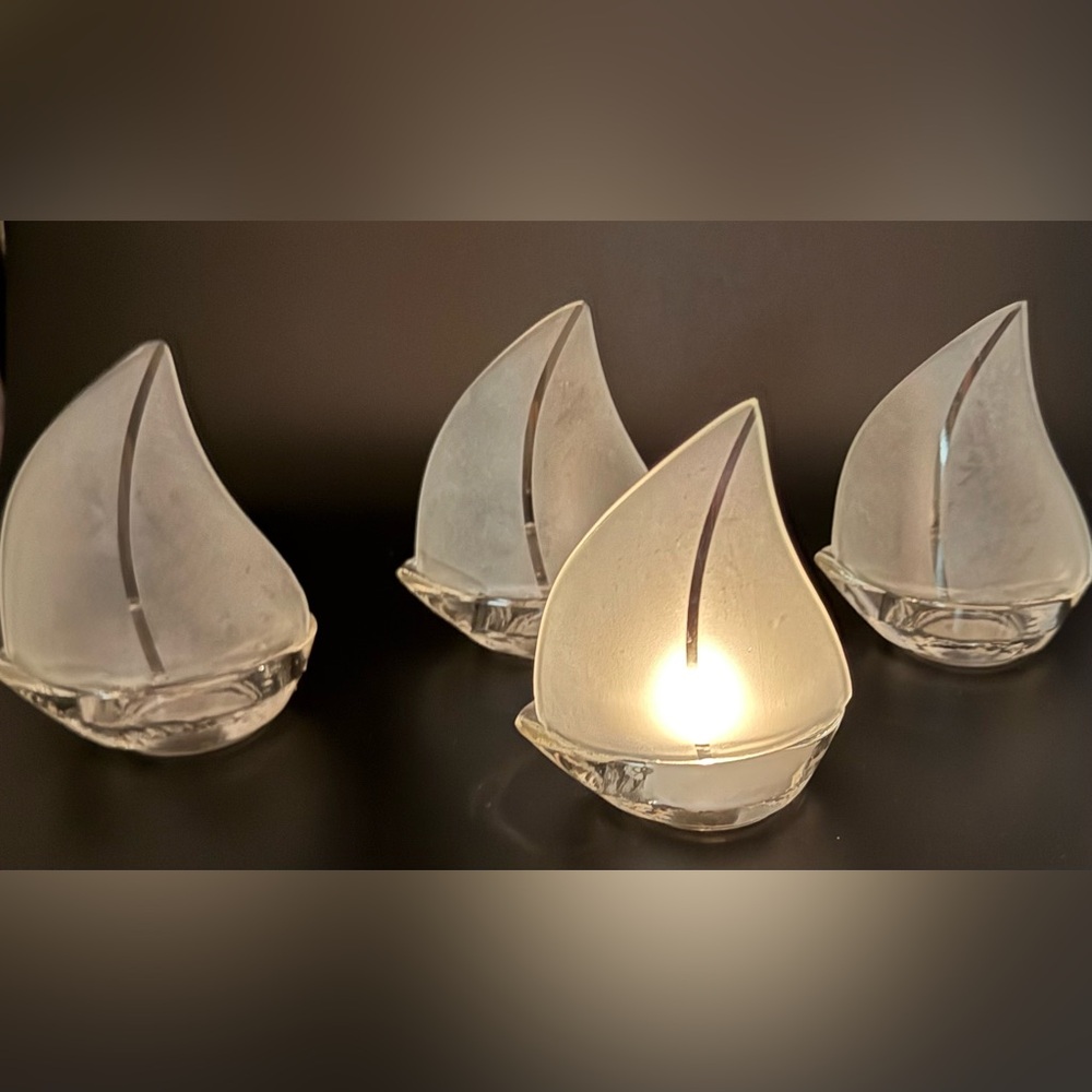 4 Kate Aspen Sail Boats Candle/Votive Holders Nautical Theme. 4” - Picture 10 of 12